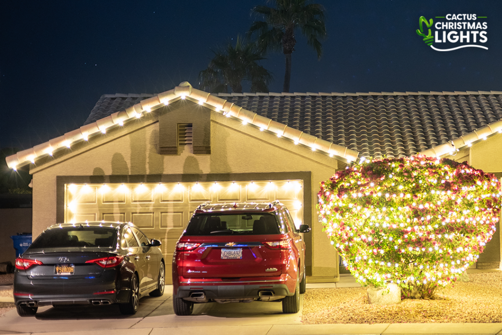 Phoenix - Holiday Lights Installed on Roofline and Garage Doors