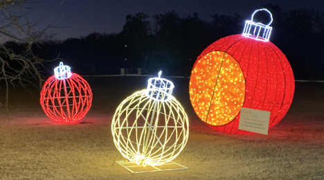 Commercial Christmas Display With Large Ornaments